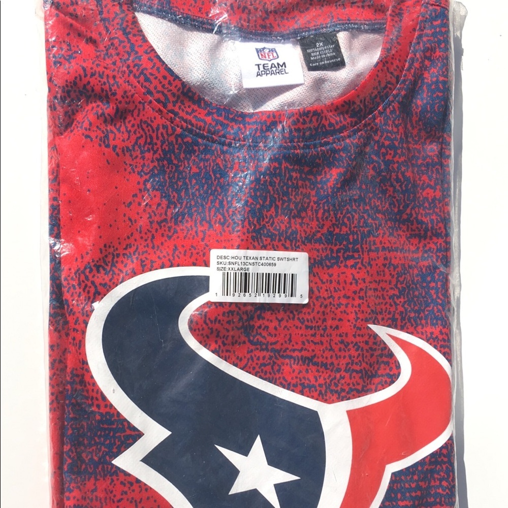 Houston Texans Sweatshirt Mens 2X NFL Static Sweatshirt Zubaz Crew Neck NIP
